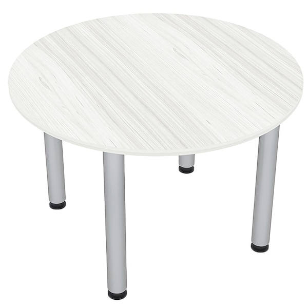 Square 4 Person Conference Room Table, 46" W, 46" L, 29" H, White Cypress